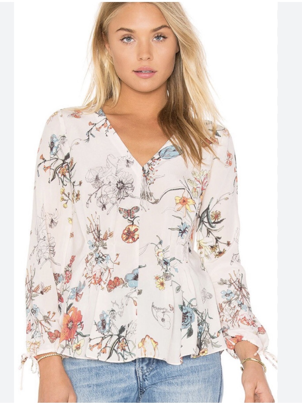 Rebecca Taylor Meadow Floral Silk Blouse 0